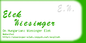 elek wiesinger business card